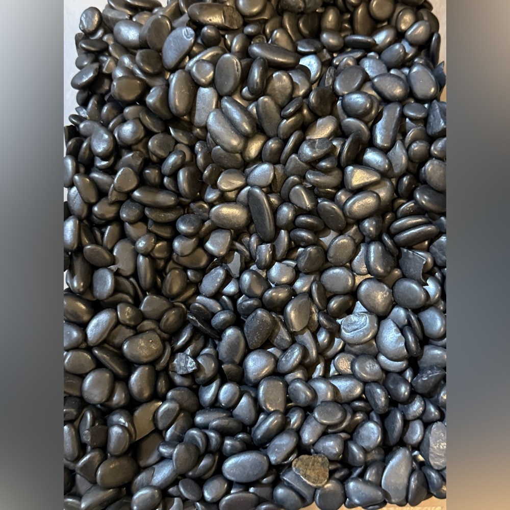 Black Decorative Pebbles - Smooth River Rock